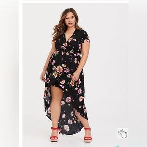 Torrid black floral Challis walkthrough romper size 2